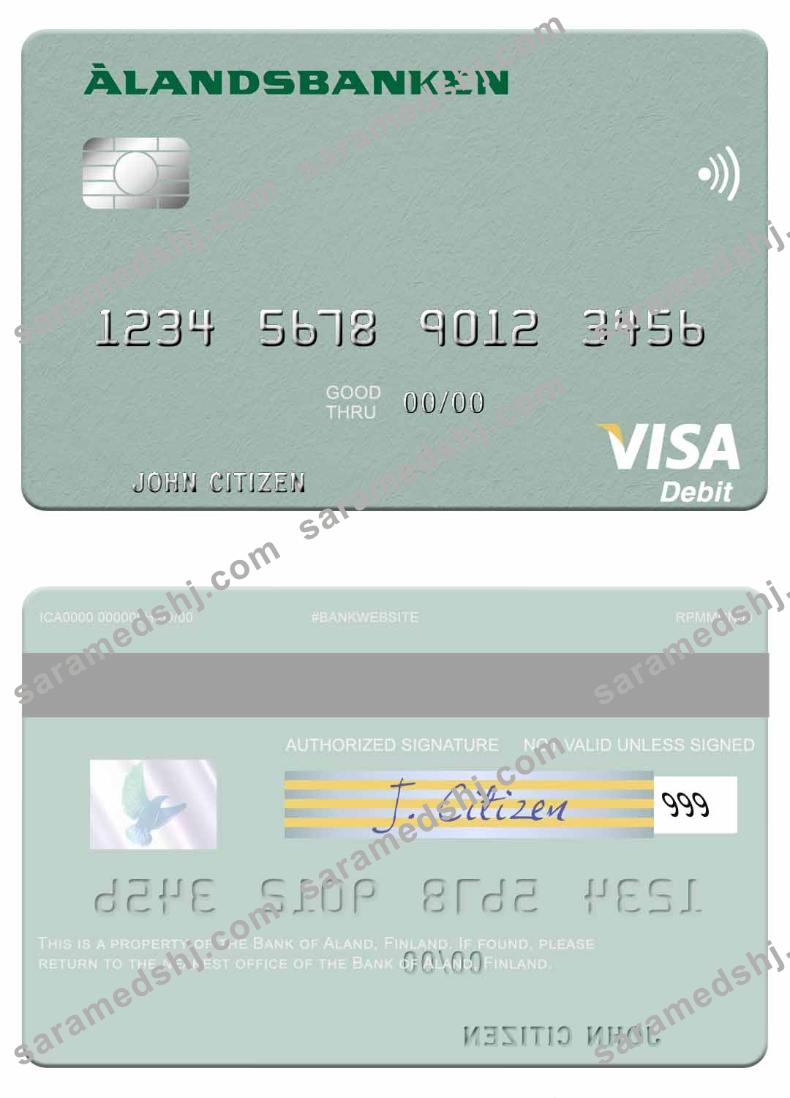 Finland Bank of Aland visa debit card